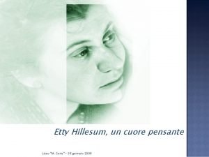 Etty Hillesum un cuore pensante Liceo M Curie