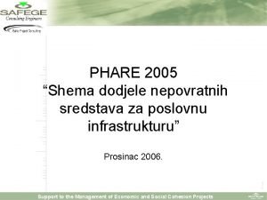 PHARE 2005 Shema dodjele nepovratnih sredstava za poslovnu