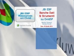 JBI EBP Banche Dati Strumenti su Ovid SP