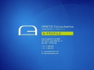 ABOUT US Arete Consultants Pvt Ltd ISO 9001