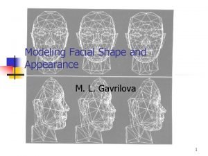 Modeling Facial Shape and Appearance M L Gavrilova