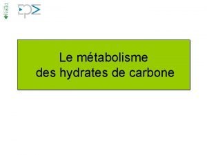 Le mtabolisme des hydrates de carbone Les sucres