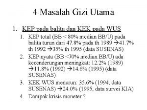 4 Masalah Gizi Utama 1 KEP pada balita