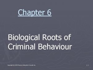 Chapter 6 Biological Roots of Criminal Behaviour Copyright