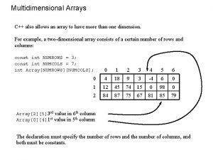 Array of arrays c++