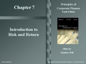 Chapter 7 Principles of Corporate Finance Tenth Edition
