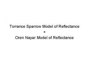 Torrance sparrow model