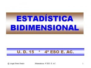 Estadistica bidimensional 4 eso