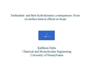 Surfactants and their hydrodynamic consequences focus on surface