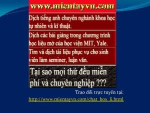 Trao i trc tuyn ti http www mientayvn