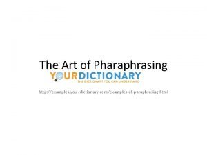 Pharaphrasing tools