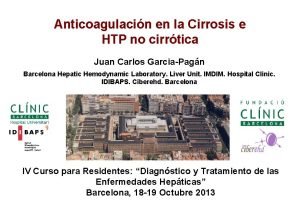 Anticoagulacin en la Cirrosis e HTP no cirrtica