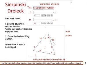 Sierpinski Dreieck Start links unten 1 Es wird