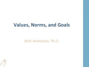 Values Norms and Goals Britt Andreatta Ph D