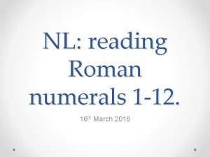 Roman numerals 1-12
