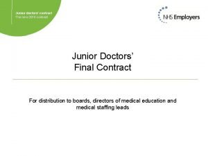 Junior doctor contract 2016