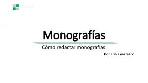 Monografas