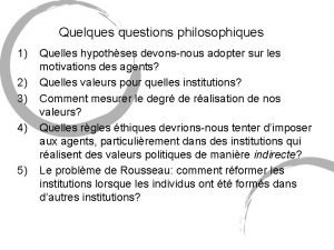 Quelquestions philosophiques 1 2 3 4 5 Quelles