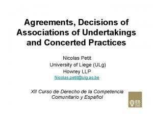 Agreements Decisions of Associations of Undertakings and Concerted