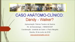 CASO ANTOMOCLNICO Dandy Walker Apresentao Patrcia Teodoro de