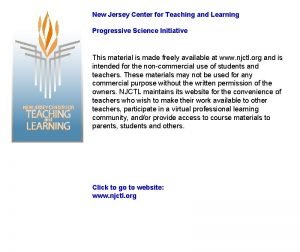 New Jersey Center for Teaching and Learning Progressive