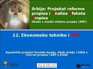 Srbija Projekat reforme propisa i Analize Efekata Propisa