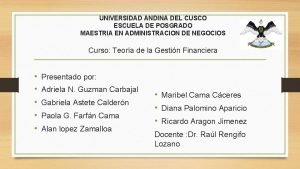 Universidad andina del cusco escuela de postgrado