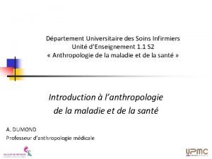 Cours anthropologie infirmier