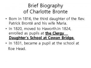 Charlotte bronte born