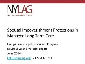 Spousal Impoverishment Protections in Managed Long Term Care