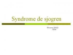 Syndrome de gougerot-sjögren