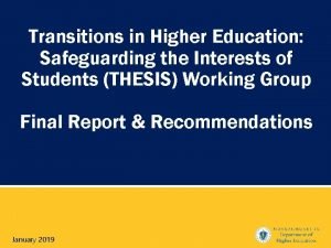 Safeguarding in higher education