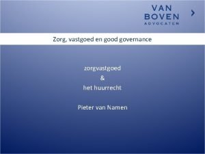 Good governance zorg
