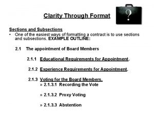 Subsection example