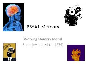 PSYA 1 Memory Working Memory Model Baddeley and