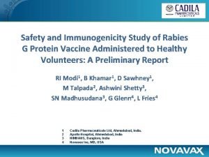 Safety and Immunogenicity Study of Rabies G Protein