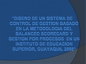 DISEO DE UN SISTEMA DE CONTROL DE GESTIN