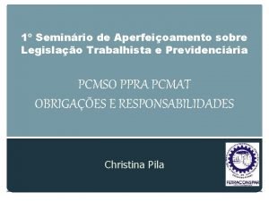 1 Seminrio de Aperfeioamento sobre Legislao Trabalhista e