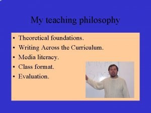 My teaching philosophy Theoretical foundations Writing Across the