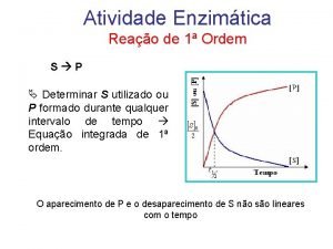 Atividade Enzimtica Reao de 1 Ordem S P