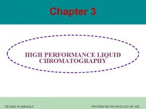 Chapter 3 HIGH PERFORMANCE LIQUID CHROMATOGRAPHY DR ZIAD