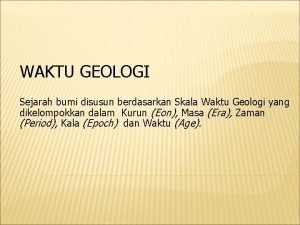 Skala waktu geologi