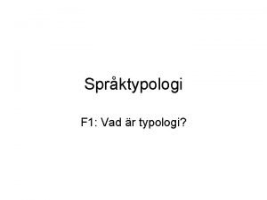 Vad är typologi