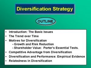 What are porter's three diversification tests