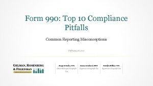 Form 990 Top 10 Compliance Pitfalls Common Reporting