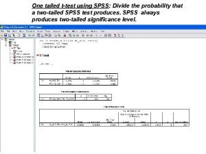 One tailed t test spss