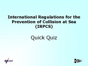 International Regulations for the Prevention of Collision at