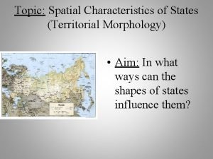 What is territorial morphology