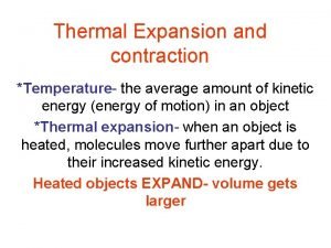 Thermal expansion examples