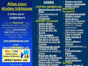 Atlas pour tudes bibliques Cartes pour projecteurs Version